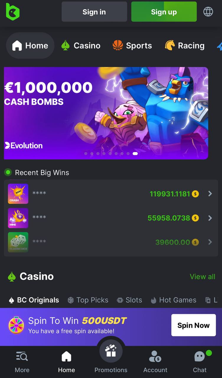 mobil bc game casino bc.game mobile kaszinó