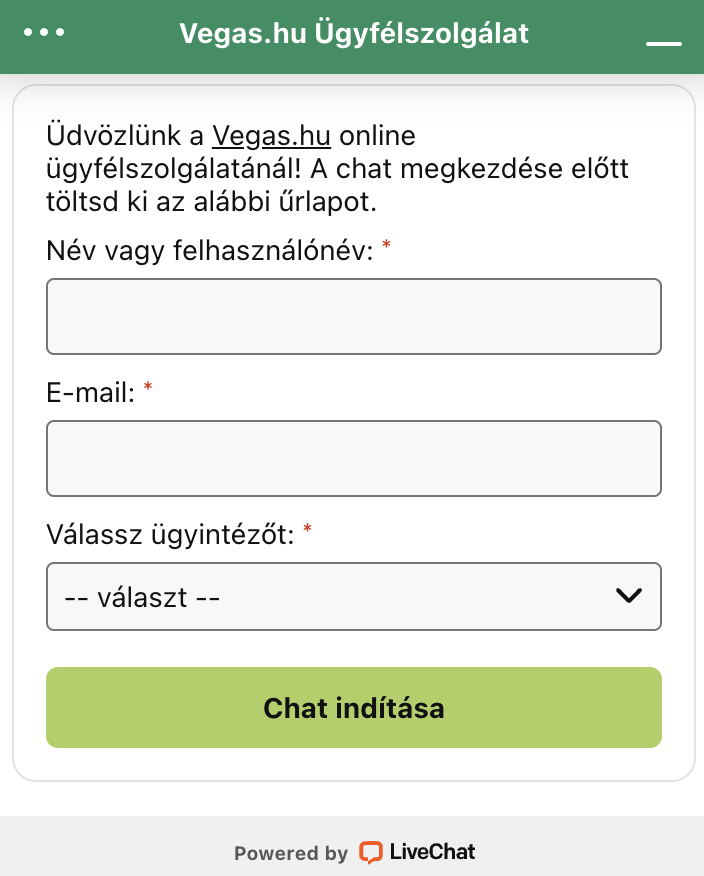 vegas.hu support vegas.hu ügyfélszolgálat