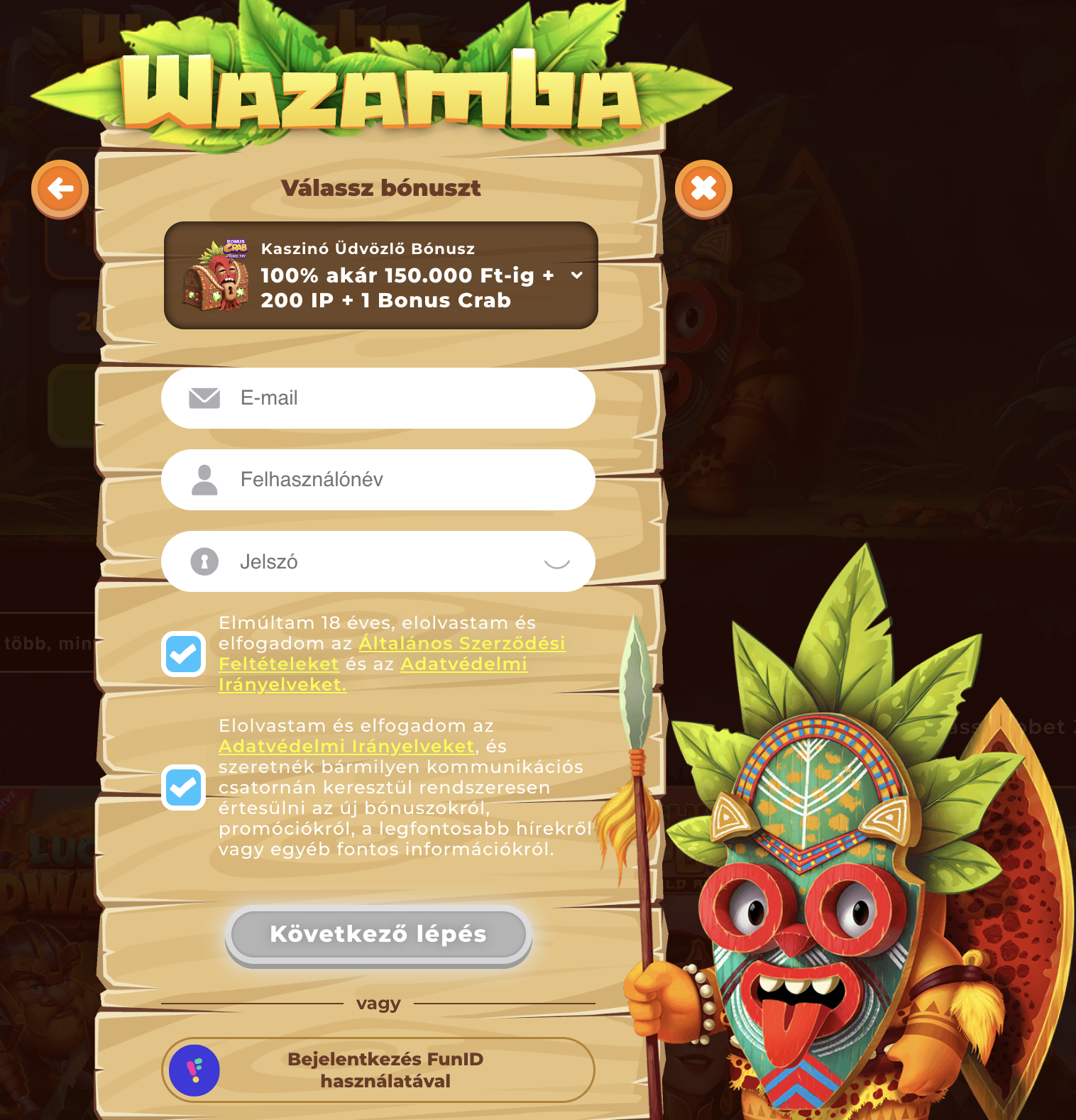 wazamba belépés wazamba login