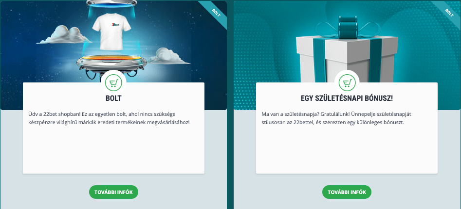 22bet kaszinó promóciók és versenyek