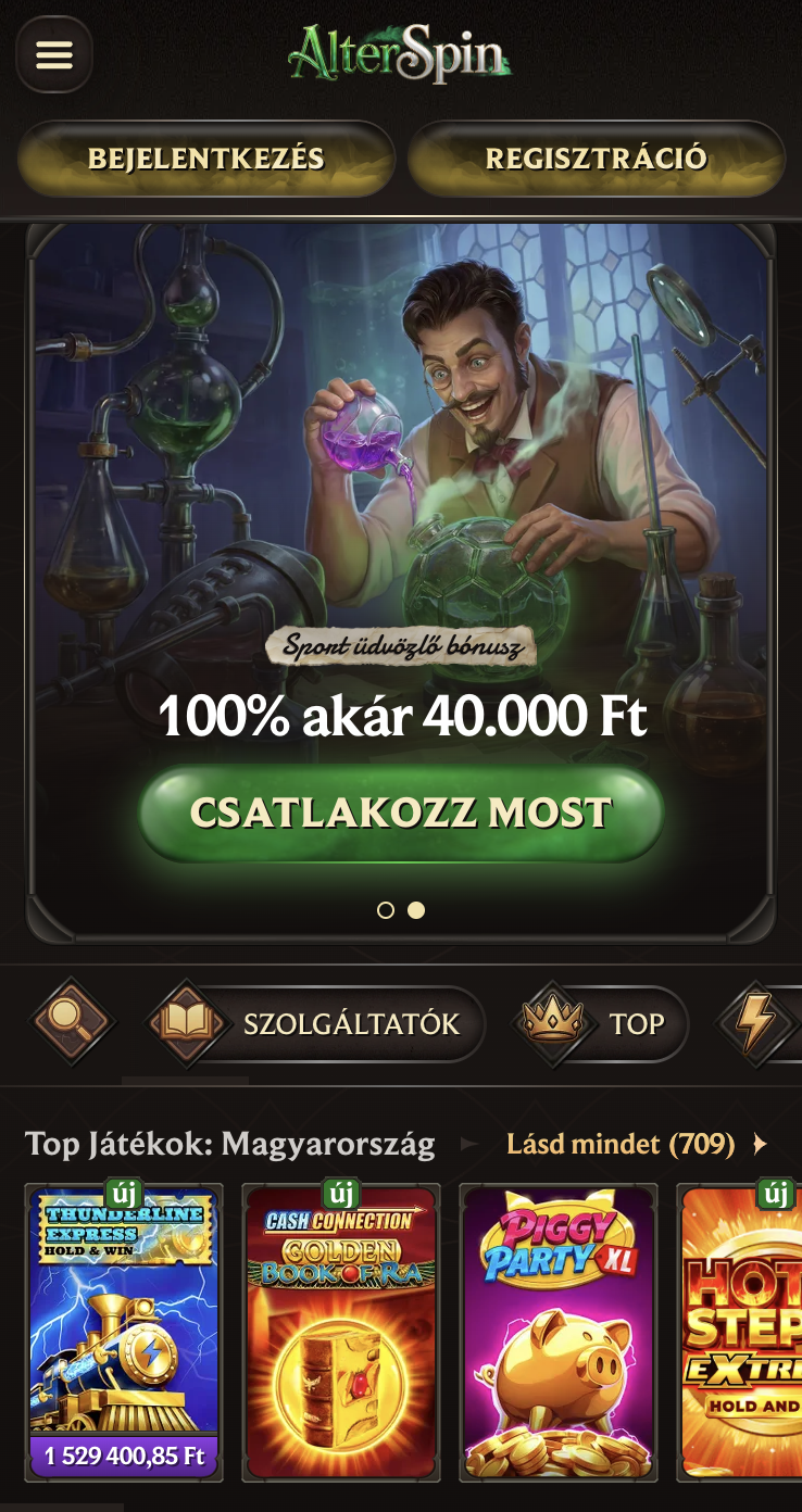 AlterSpin mobile kaszinó