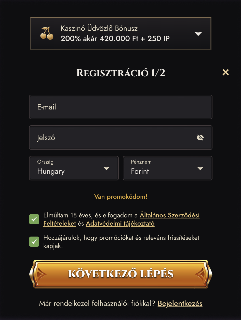 Atefia kaszinó regisztráció