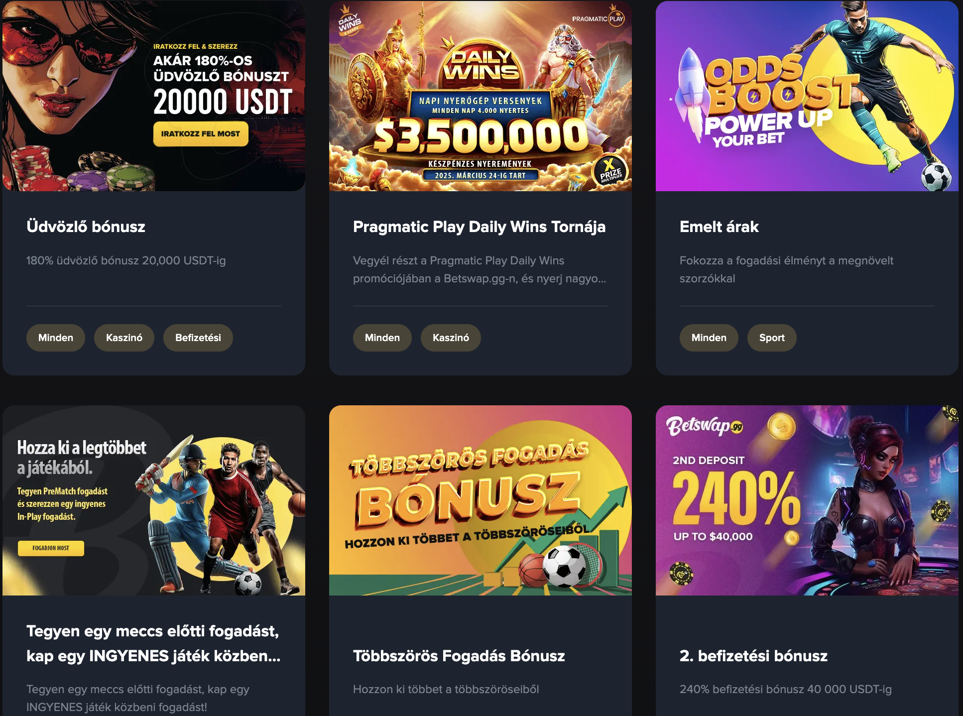 üdvözlő bónusz betswap