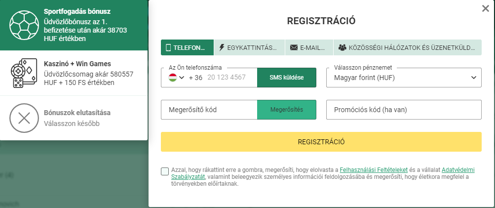 kaszinó betwinner regisztráció