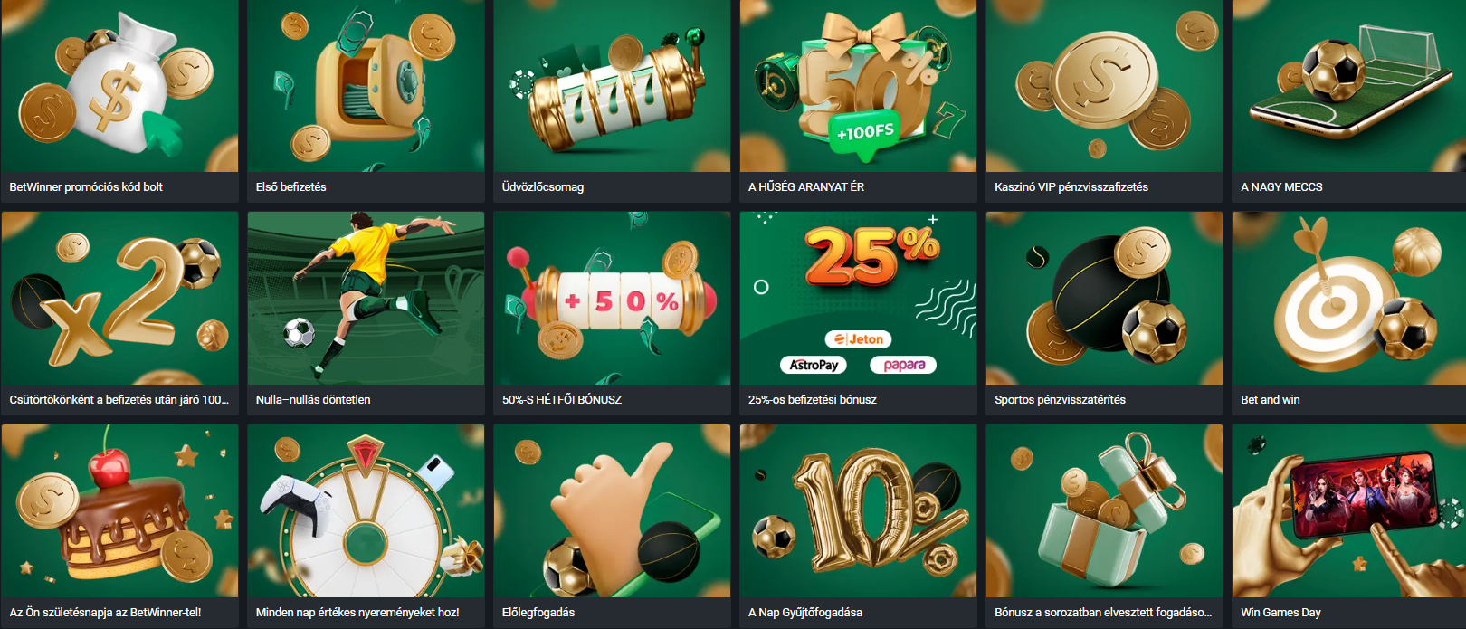 üdvözlő bónusz betwinner