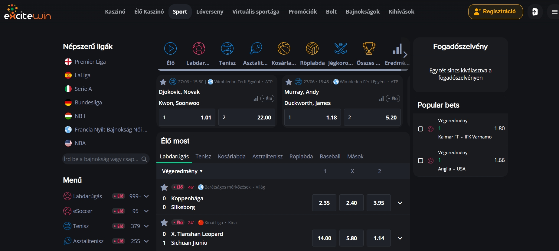 excite win sportfogadás