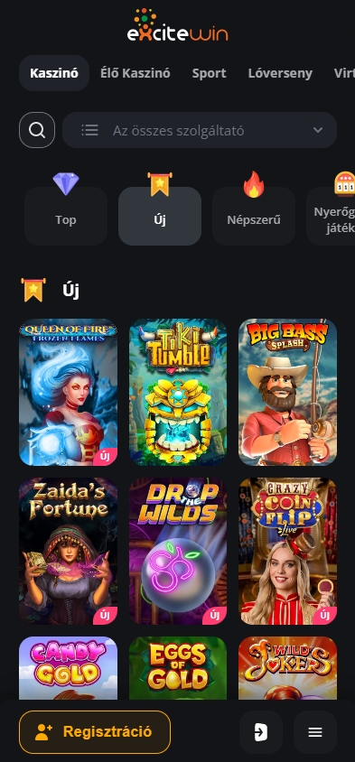excite win mobil kaszinó
