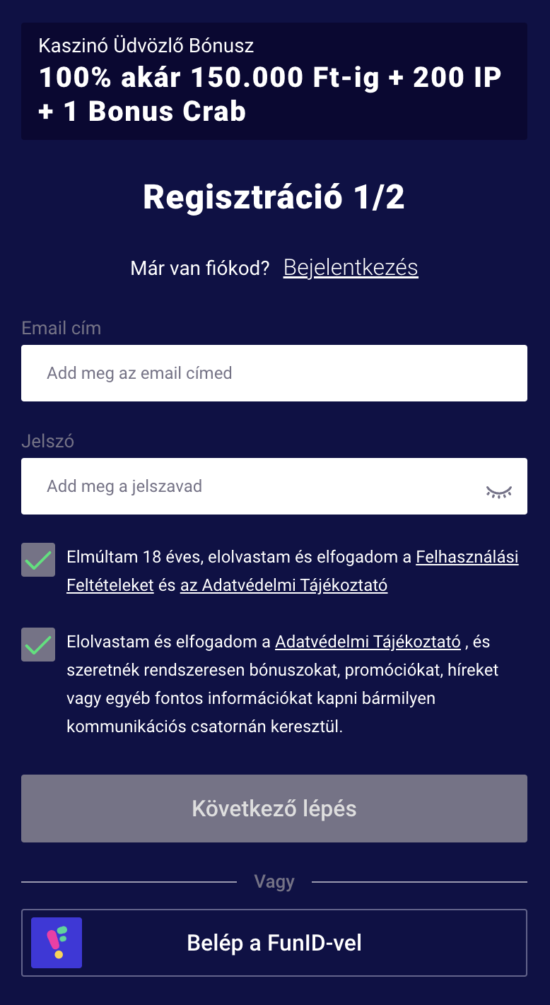frumzi regisztráció