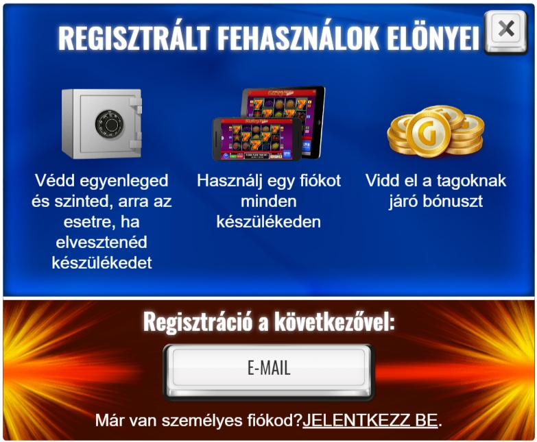 Gaminator bejelentkezés