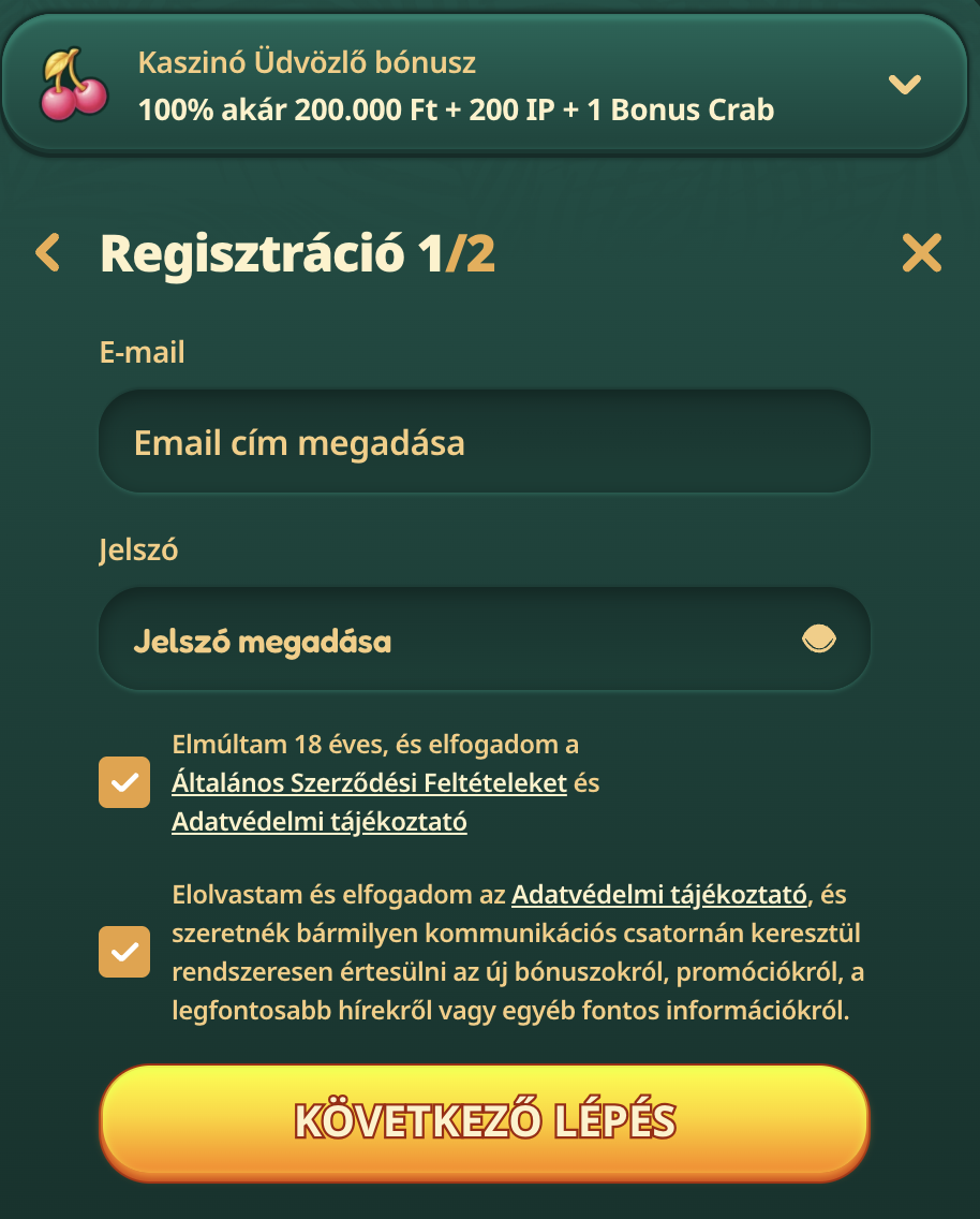 GoKong casino regisztráció