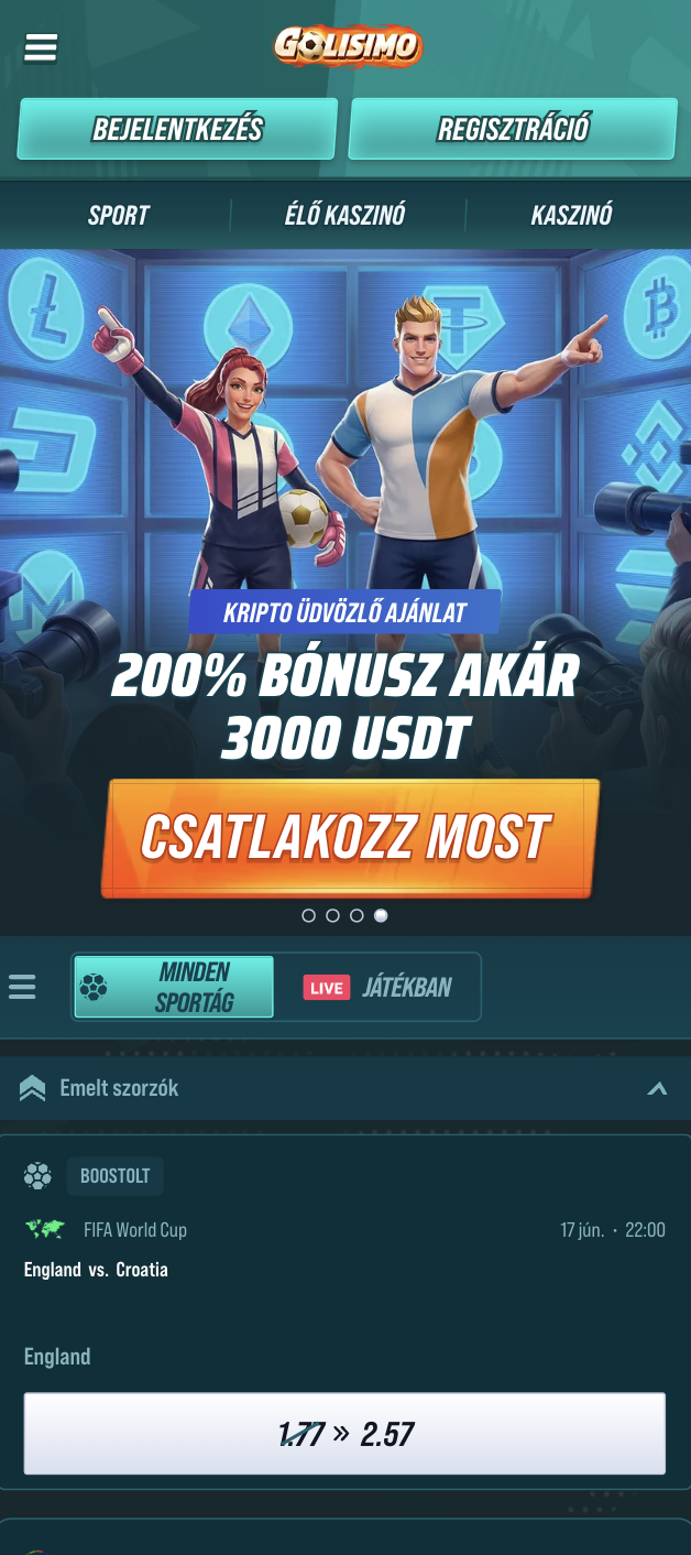 Golisimo mobile kaszinó