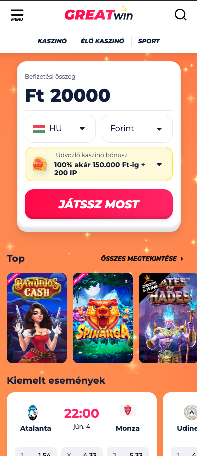greatwin casino mobil