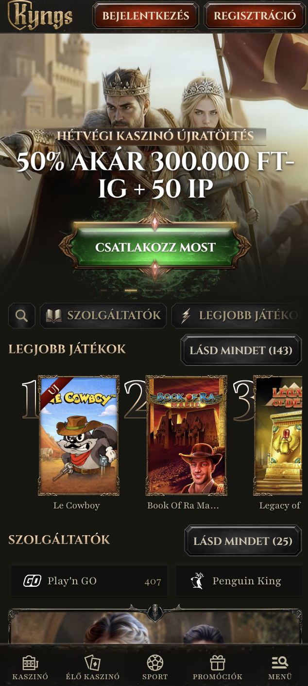 Kyngs mobile kaszinó