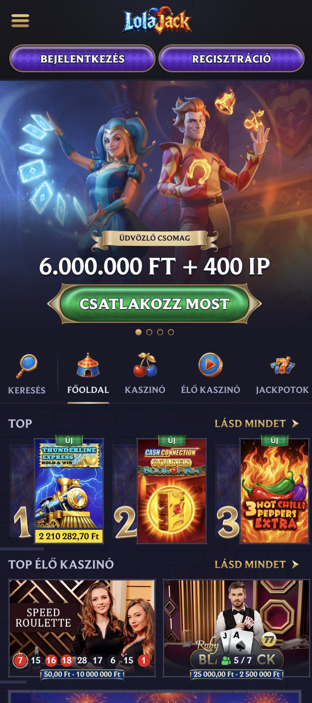 LolaJack mobile kaszinó