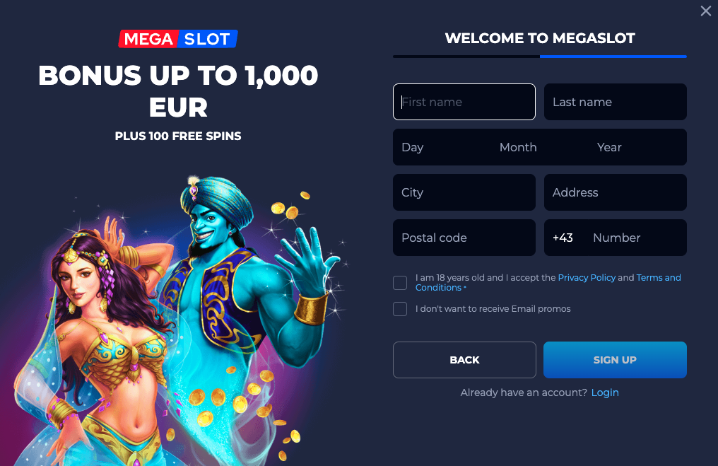 regisztráció megaslot online casino
