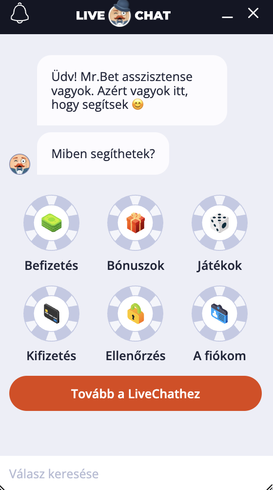 mr bet kaszinó ügyfélszolgálat