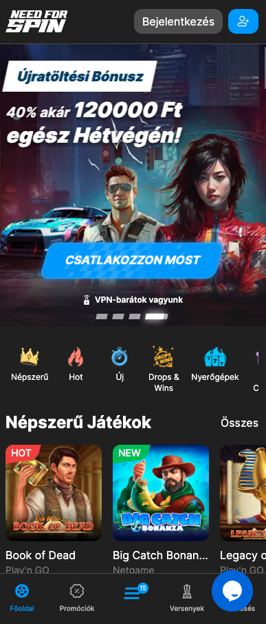 need for spin mobil kaszinó