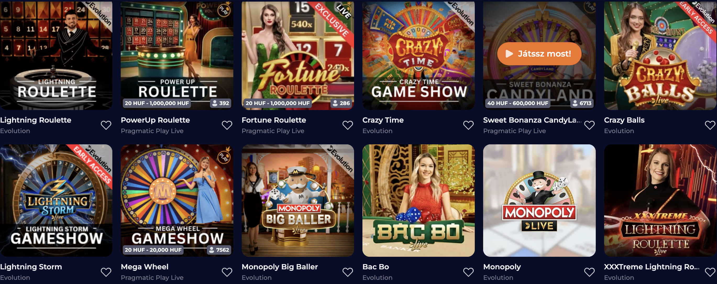 élő nine casino
