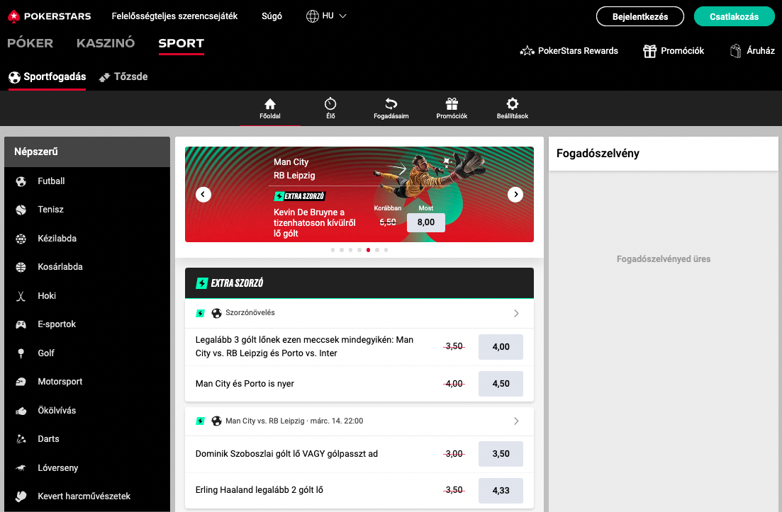 pokerstars sportfogadás