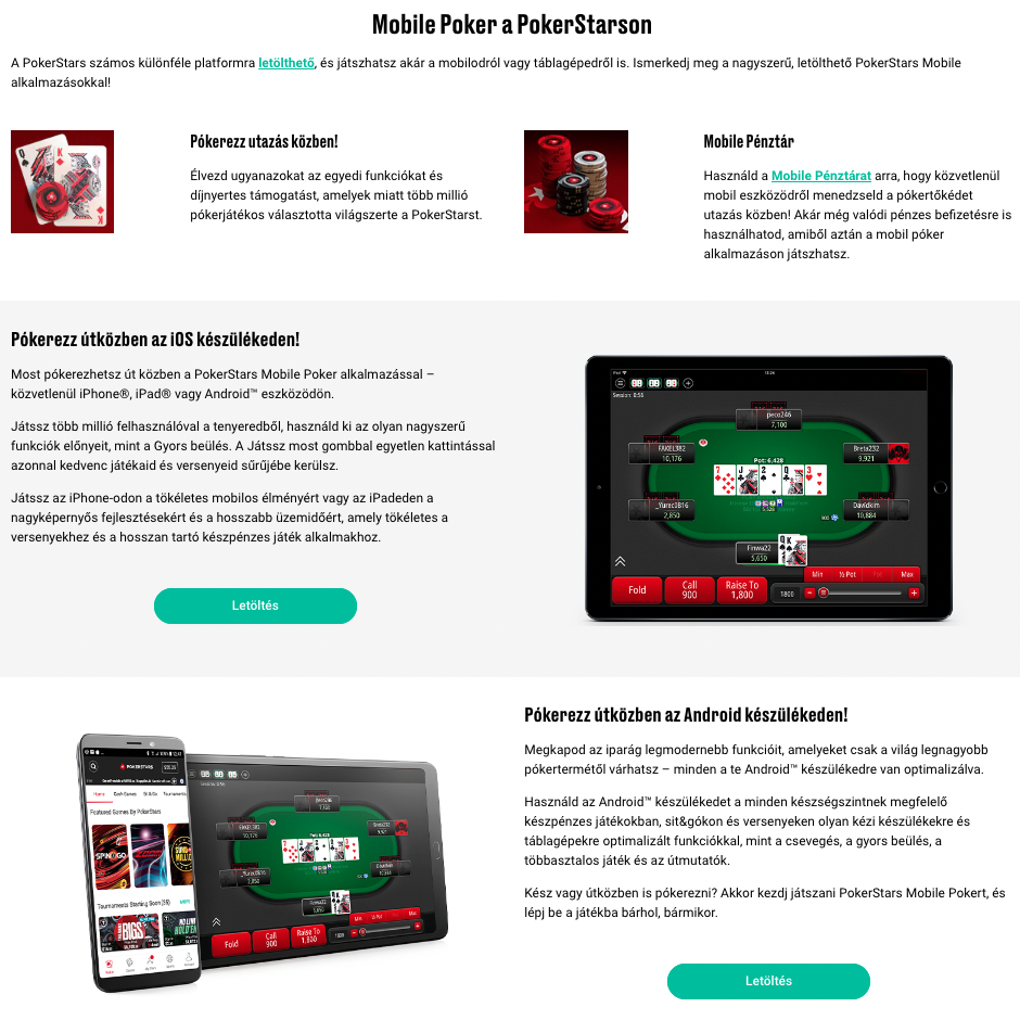 pokerstars letöltése mobilra magyarul