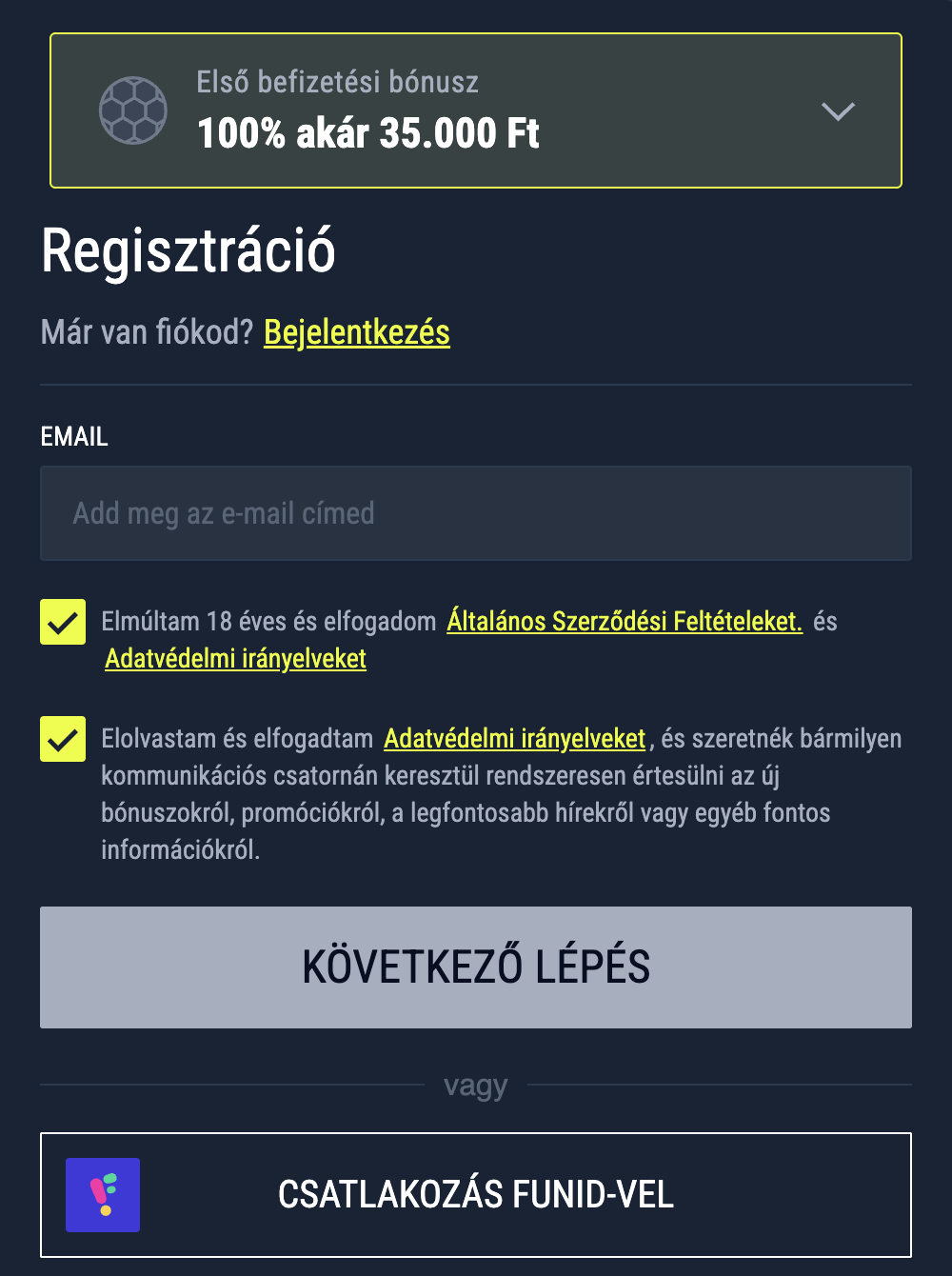 kaszinó rabona regisztráció