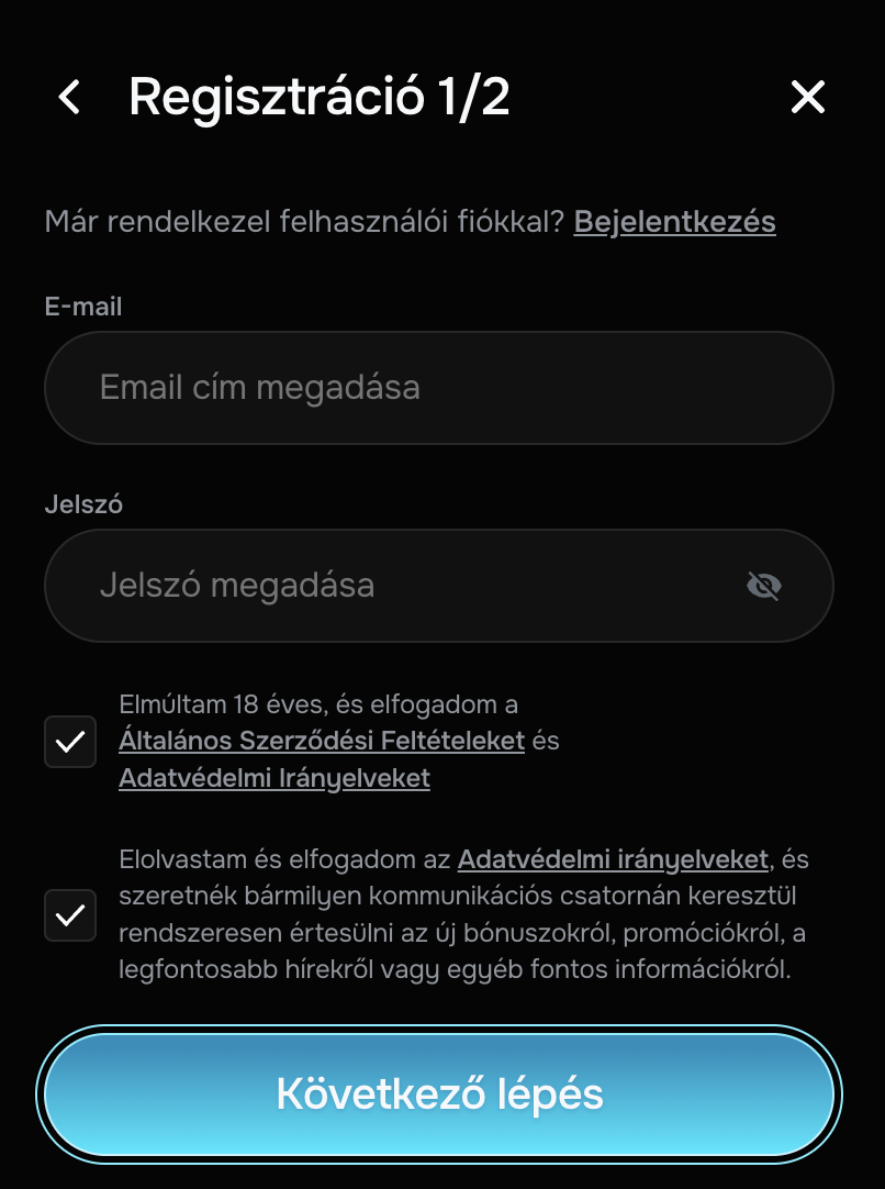 kaszinó revolution regisztráció