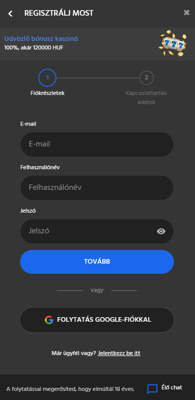 kaszinó slotimo regisztráció