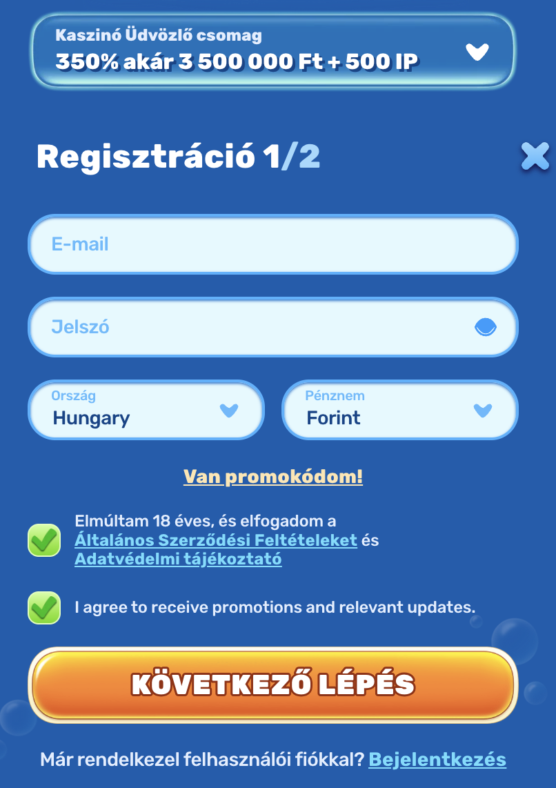 Spinfin casino regisztráció