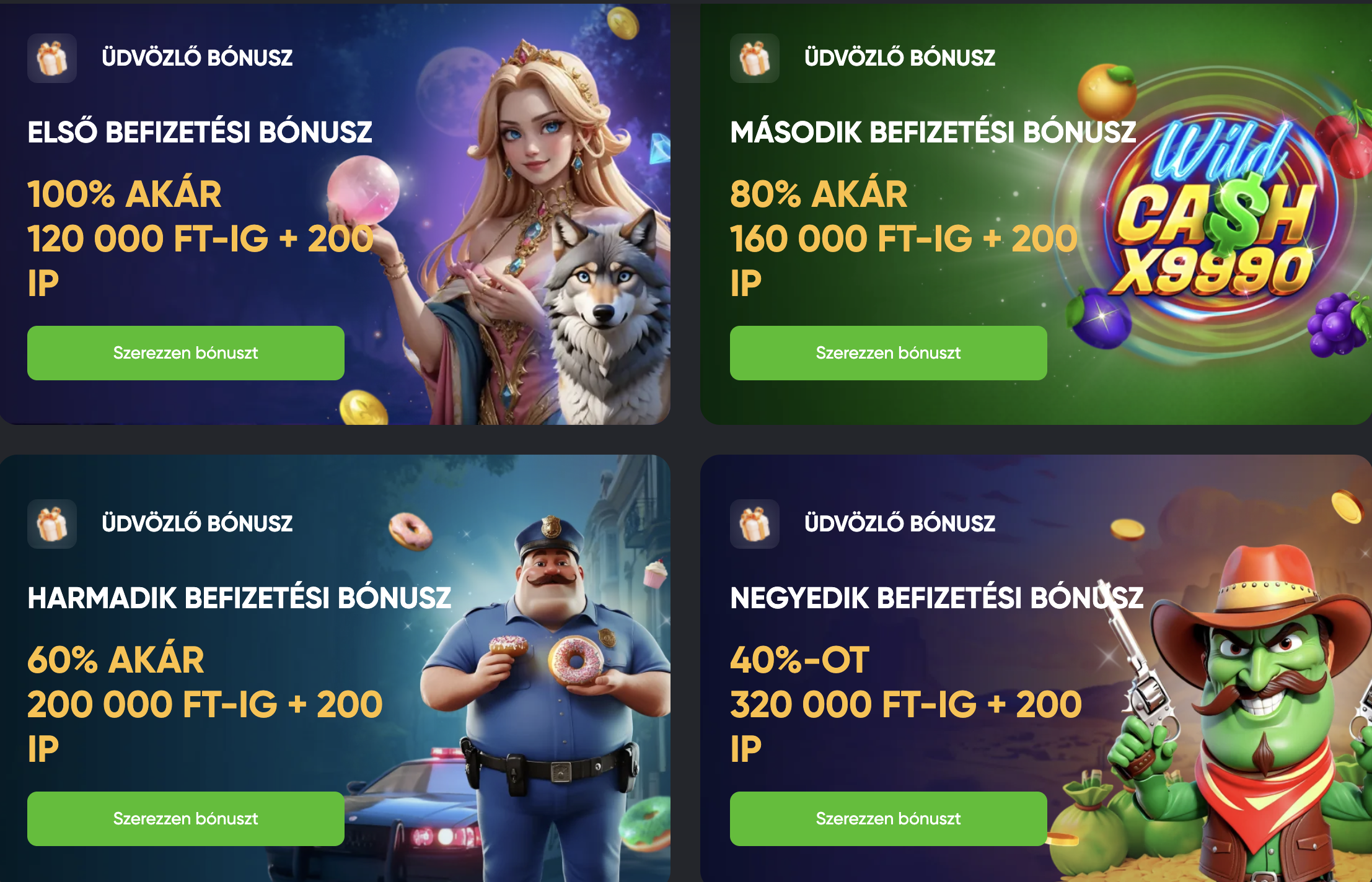 üdvözlő bónusz spinline