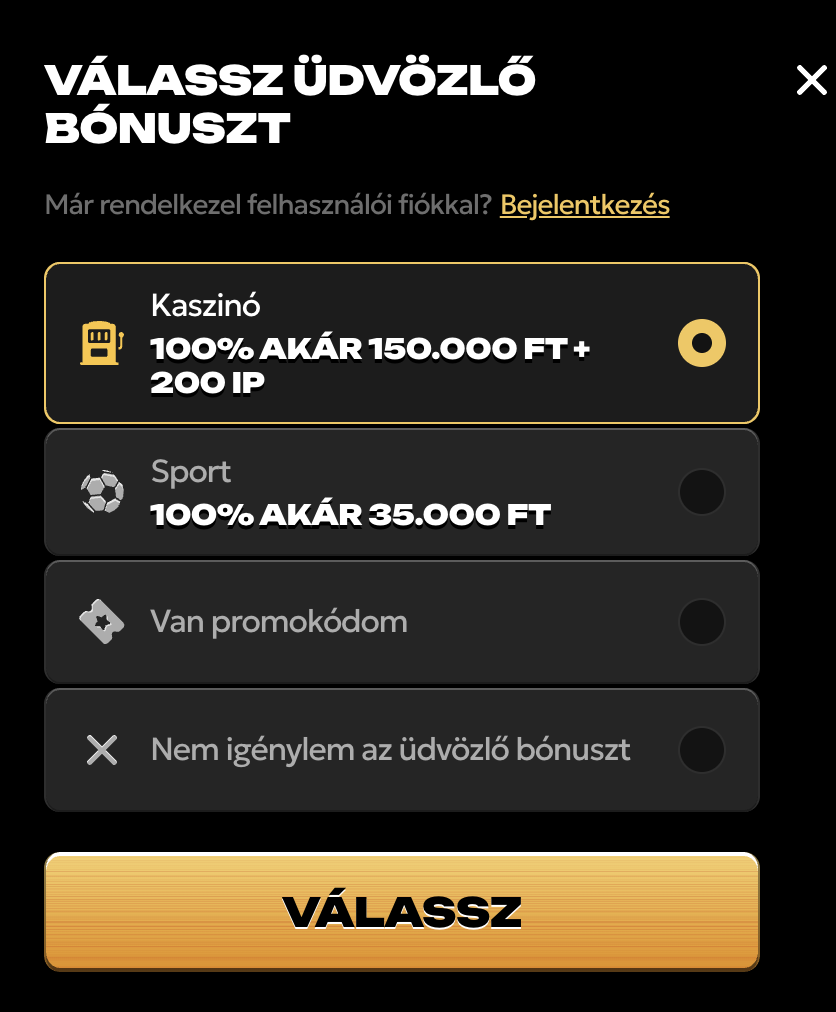 Spinsy kaszinó regisztráció