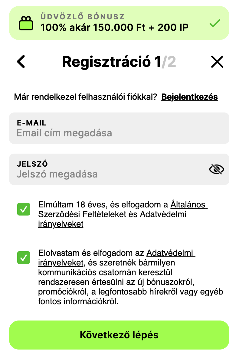 kaszinó swiper regisztráció