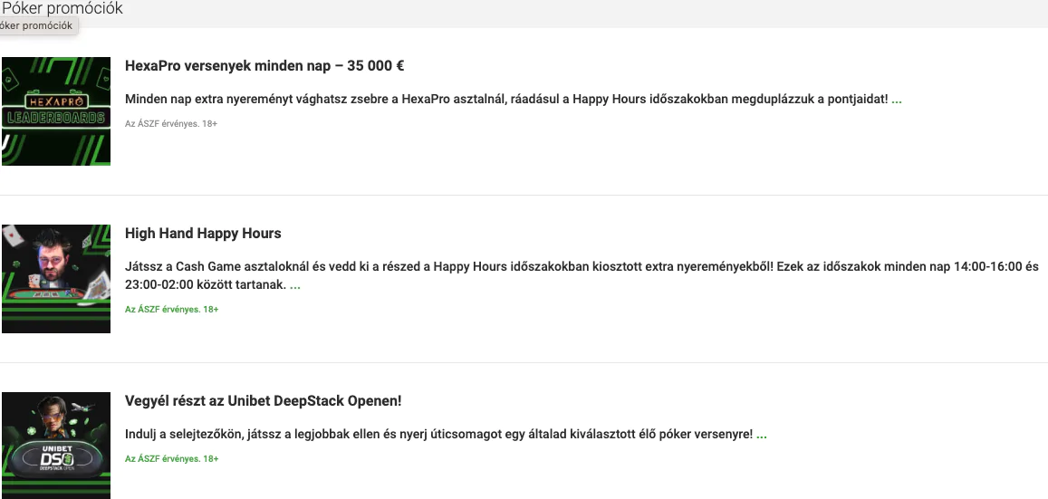 unibet póker bónusz