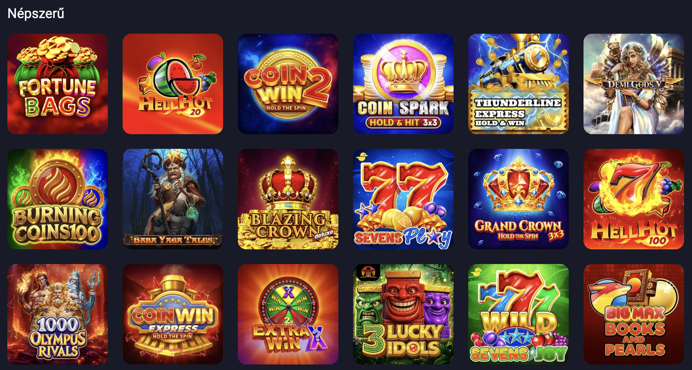 VOX Casino nyerőgépek