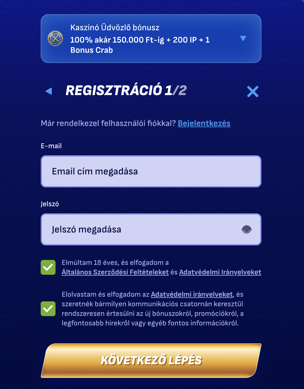 kaszinó wonaco regisztráció