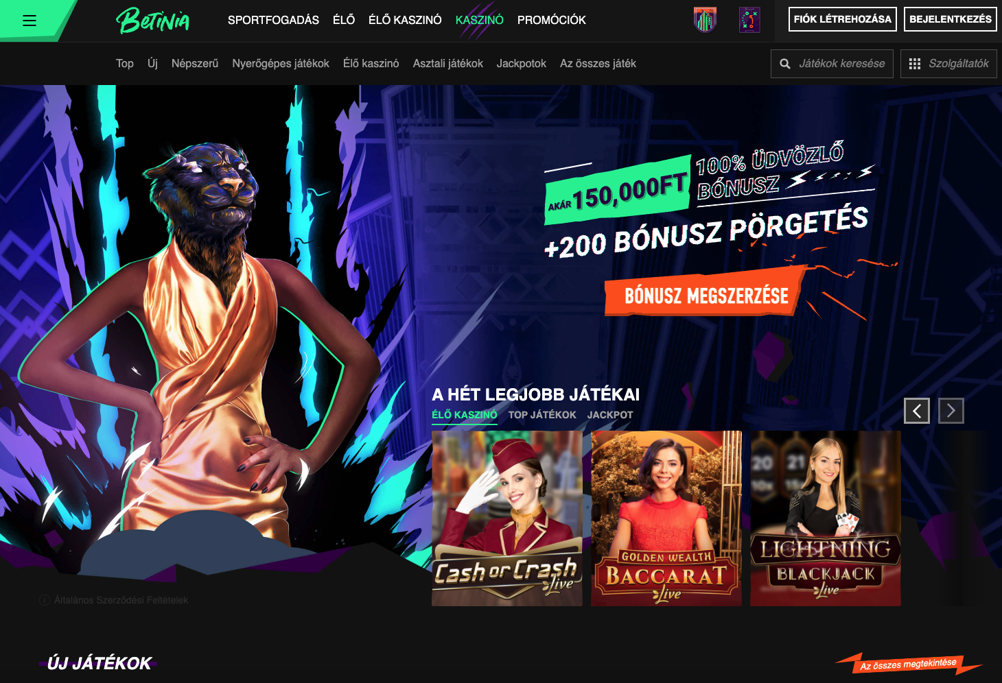betinia casino oldal