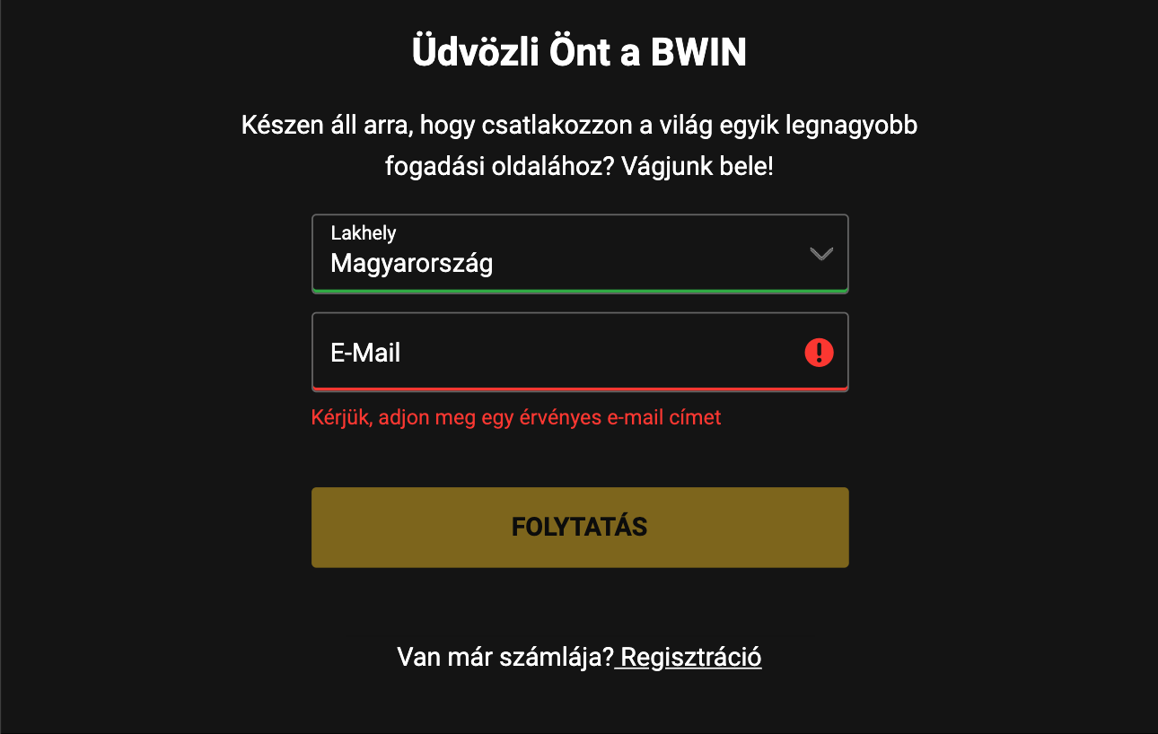 bwin regisztráció
