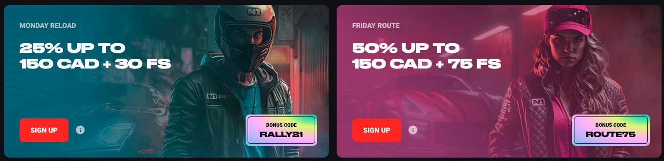 n1 casino reload bónuszok