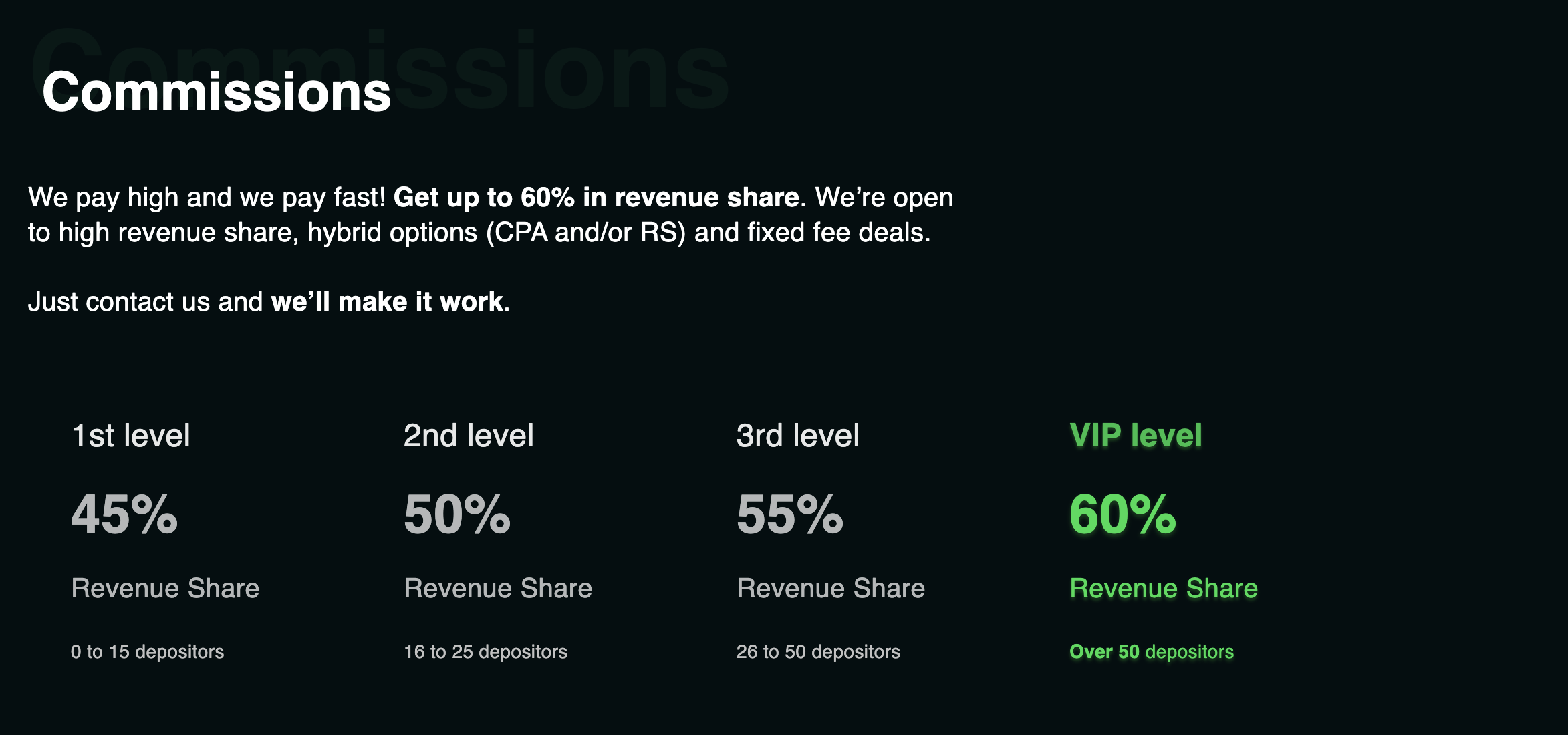 Vegasino affiliate program