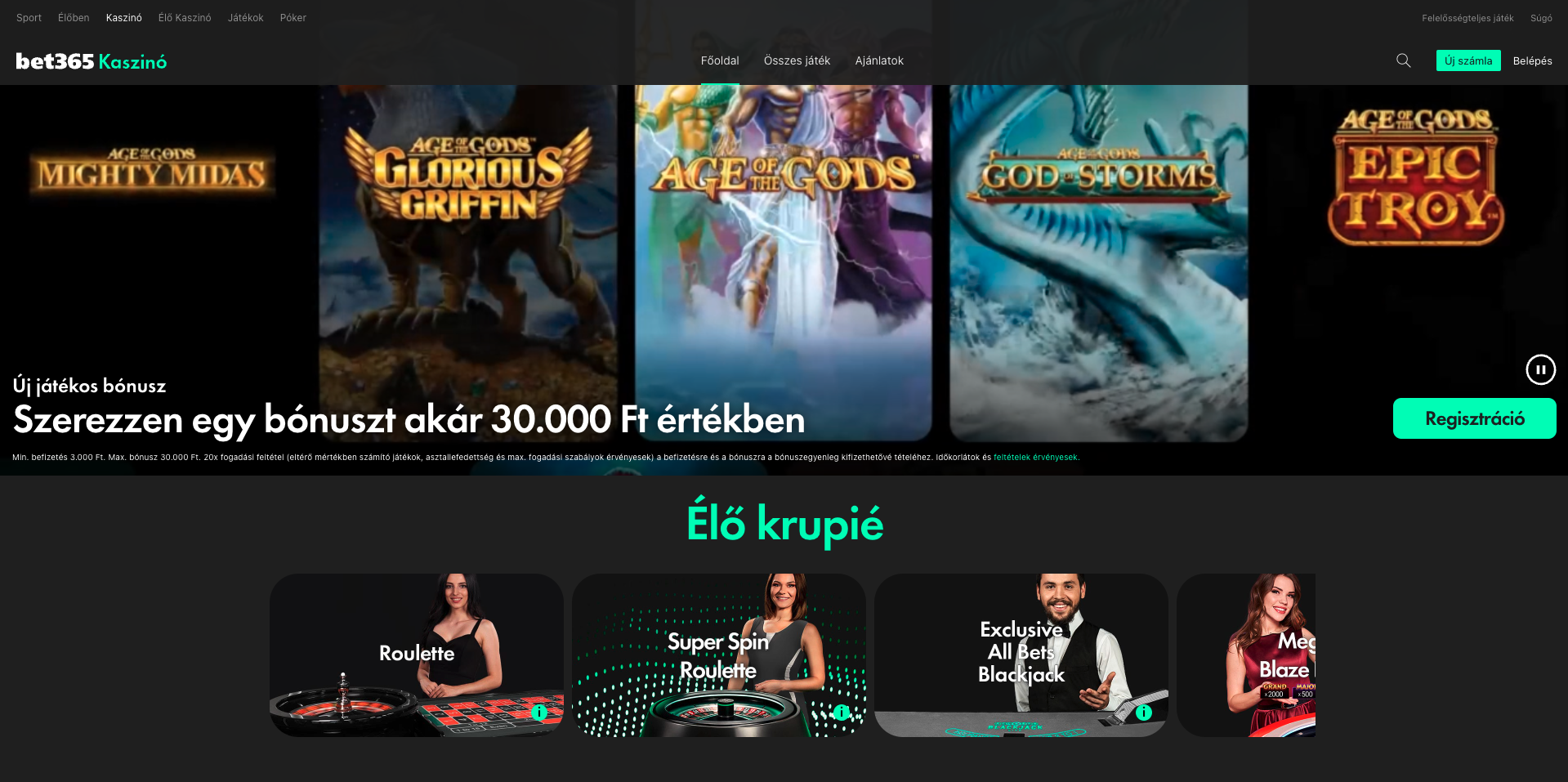 bet365 casino oldal