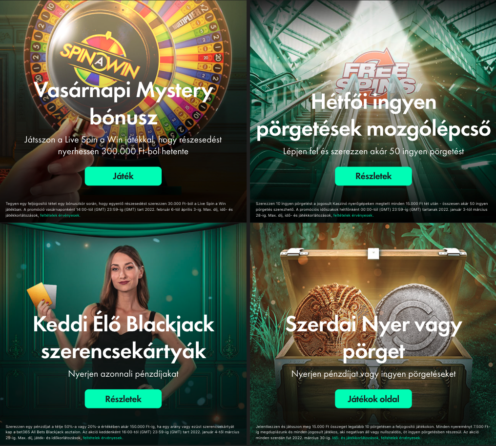 bet365 kaszinó promóciók és versenyek